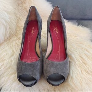 Kate Spade Georgia Peep Toe Pump in Gray